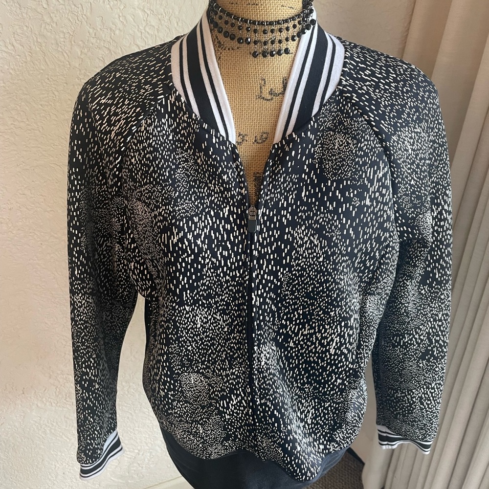 Fabletics Cropped Varsity Style Jacket - image 1